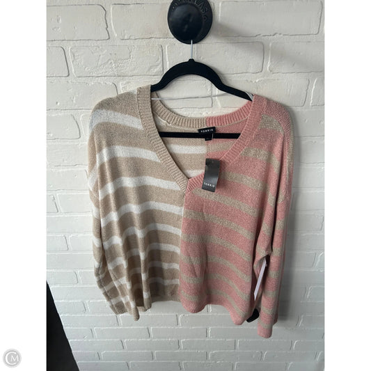 Sweater By Torrid In Pink & Tan, Size: 1x