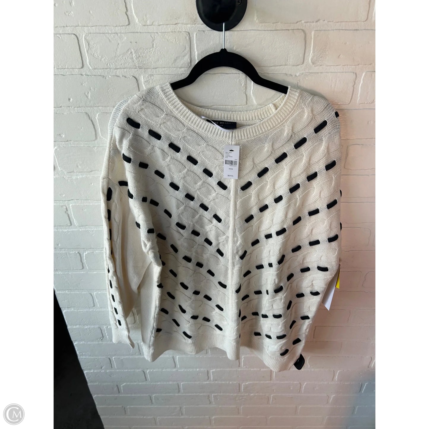 Sweater By Lane Bryant In Grey & White, Size: Xl