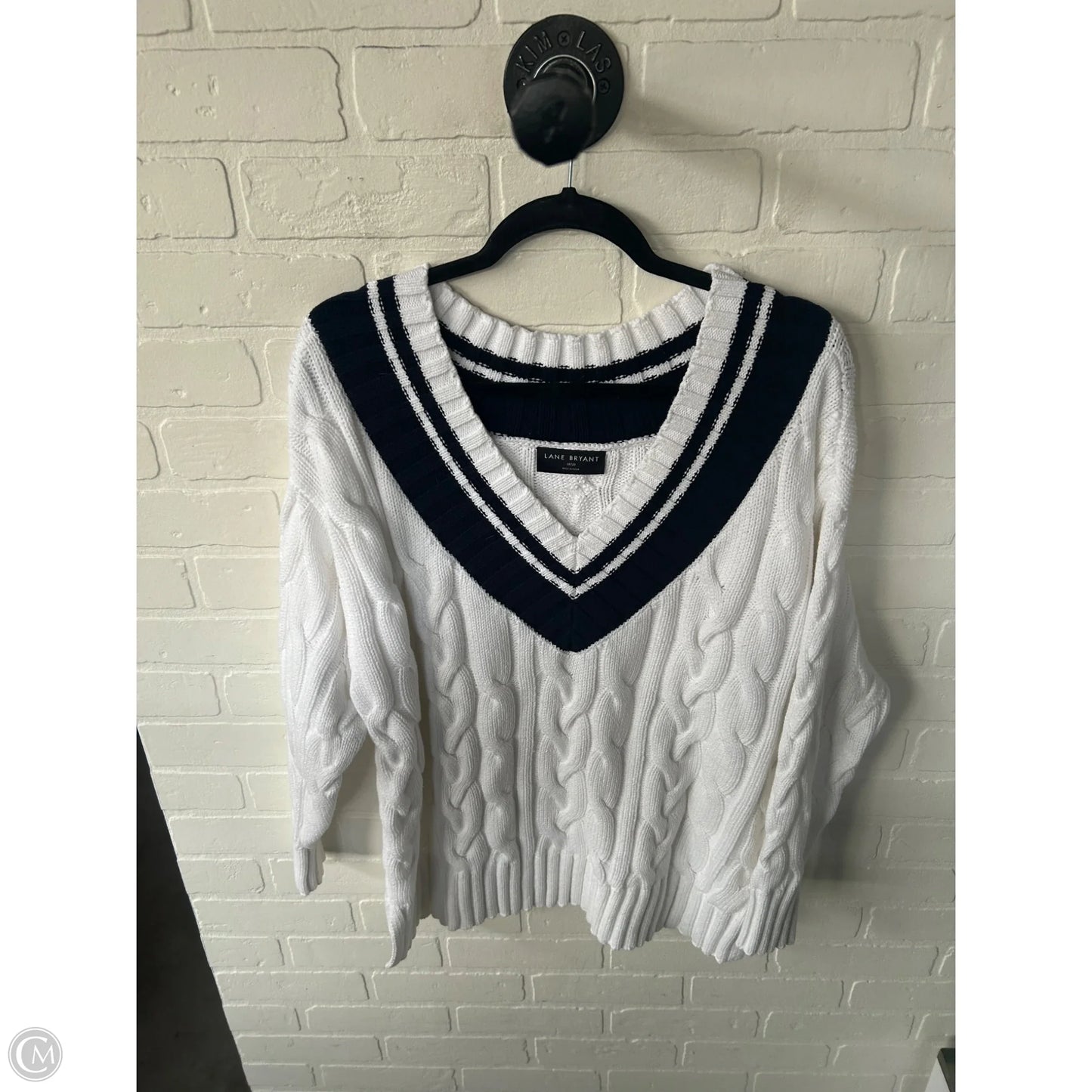 Sweater By Lane Bryant In Blue & White, Size: 1x