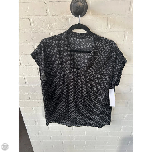 Top Short Sleeve By Pleione In Black & White, Size: M