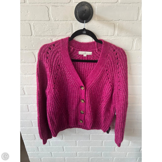 Sweater Cardigan By Loft In Pink, Size: Mp