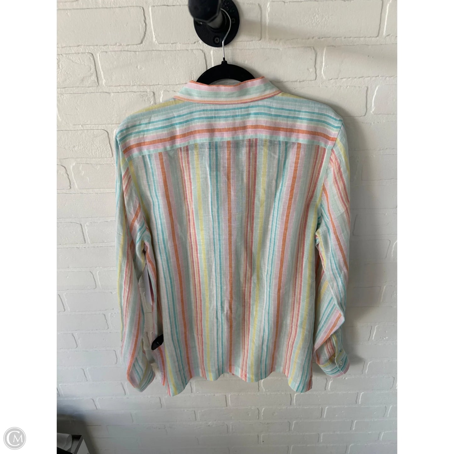 Top Long Sleeve Designer By Facconnable In Blue & Orange, Size: Xl