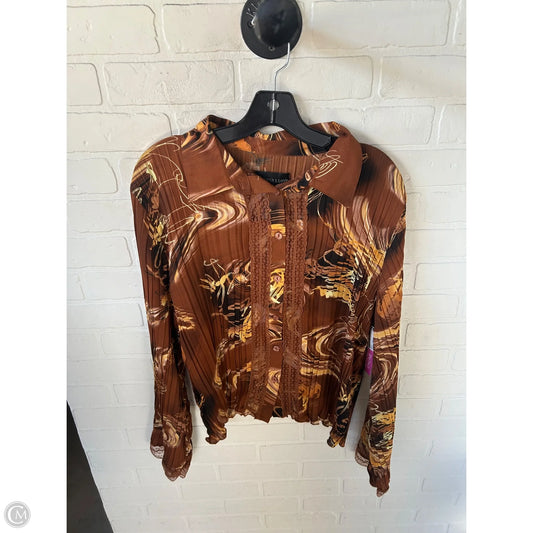 Top Long Sleeve By Clothes Mentor In Brown, Size: Xl
