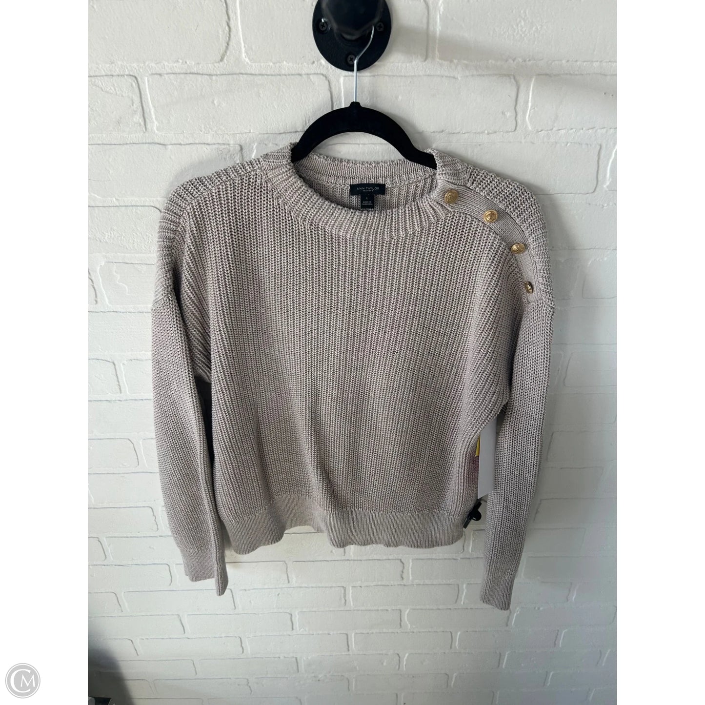 Sweater By Ann Taylor In Tan, Size: L