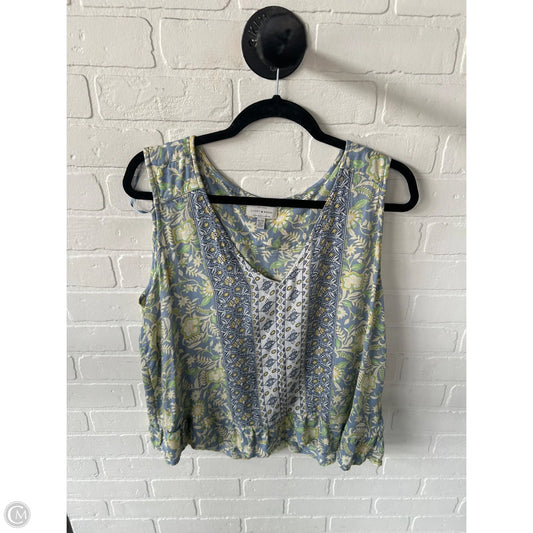 Top Sleeveless By Lucky Brand In Blue & Green, Size: Xl