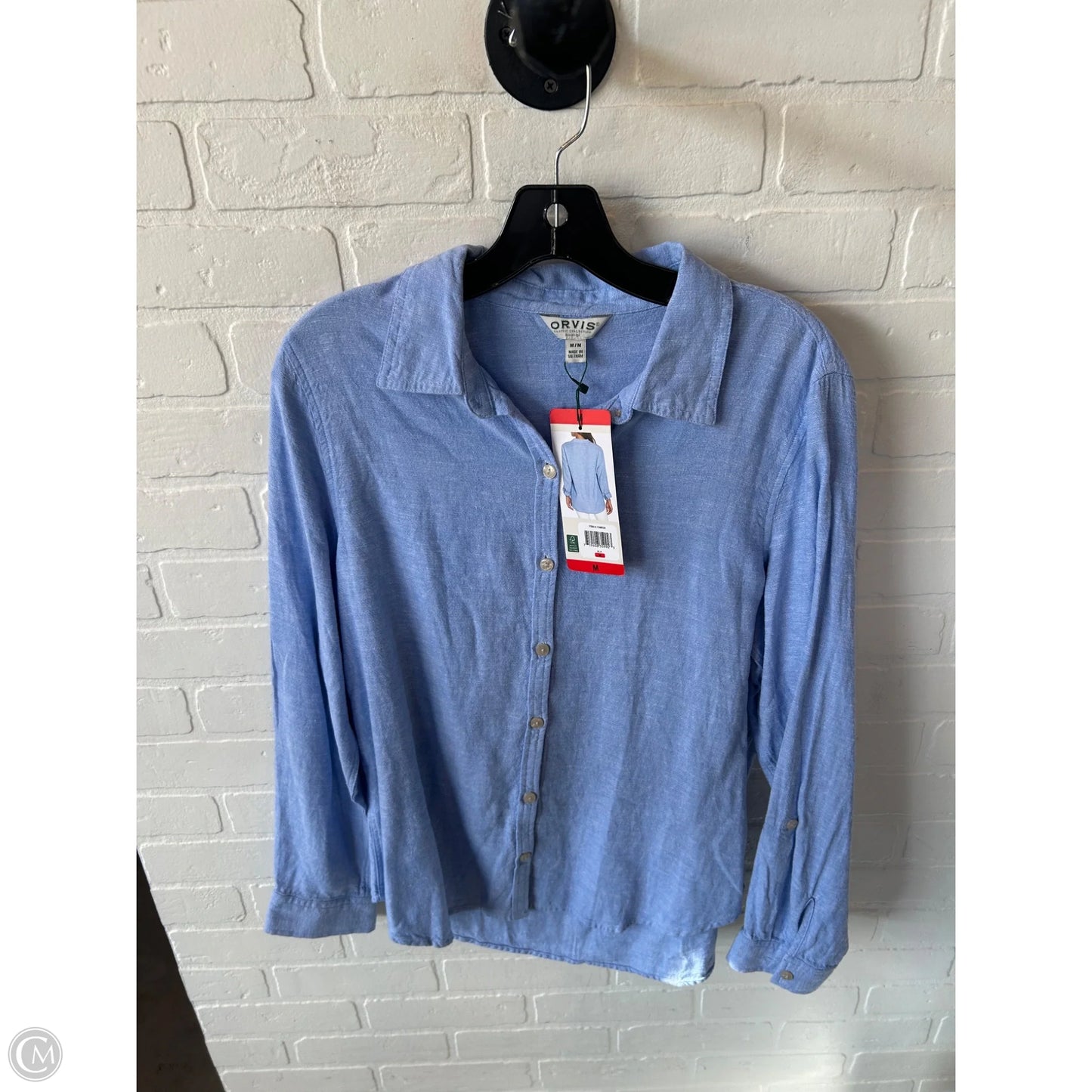 Top Long Sleeve By Orvis In Blue, Size: M