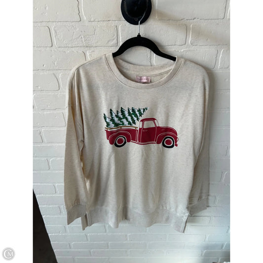 Sweatshirt Crewneck By Clothes Mentor In Tan, Size: M