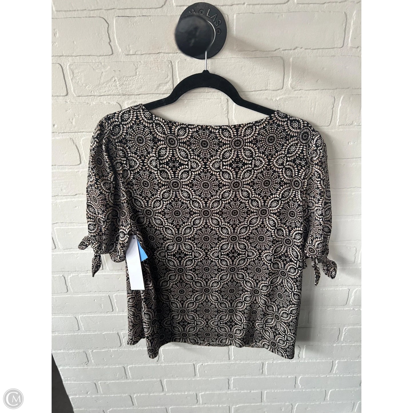 Top Short Sleeve By Ann Taylor In Black & Tan, Size: M