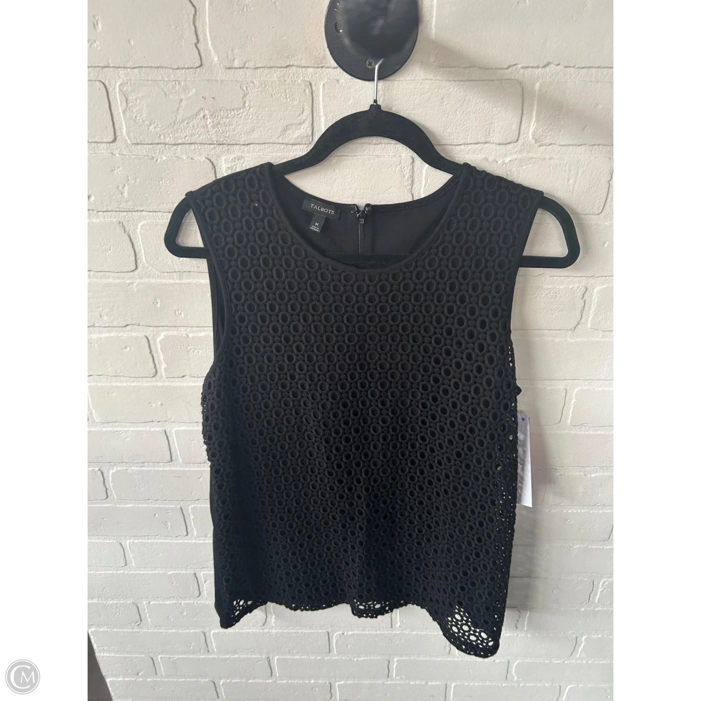 Top Sleeveless By Talbots In Black, Size: M