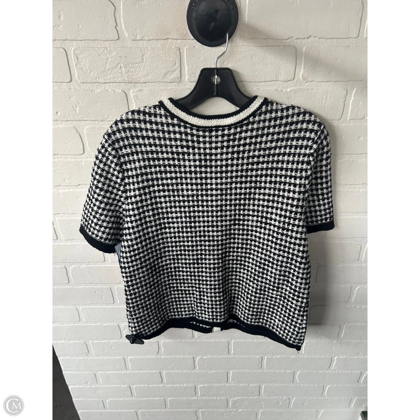 Sweater Short Sleeve By Talbots In Black & White, Size: M