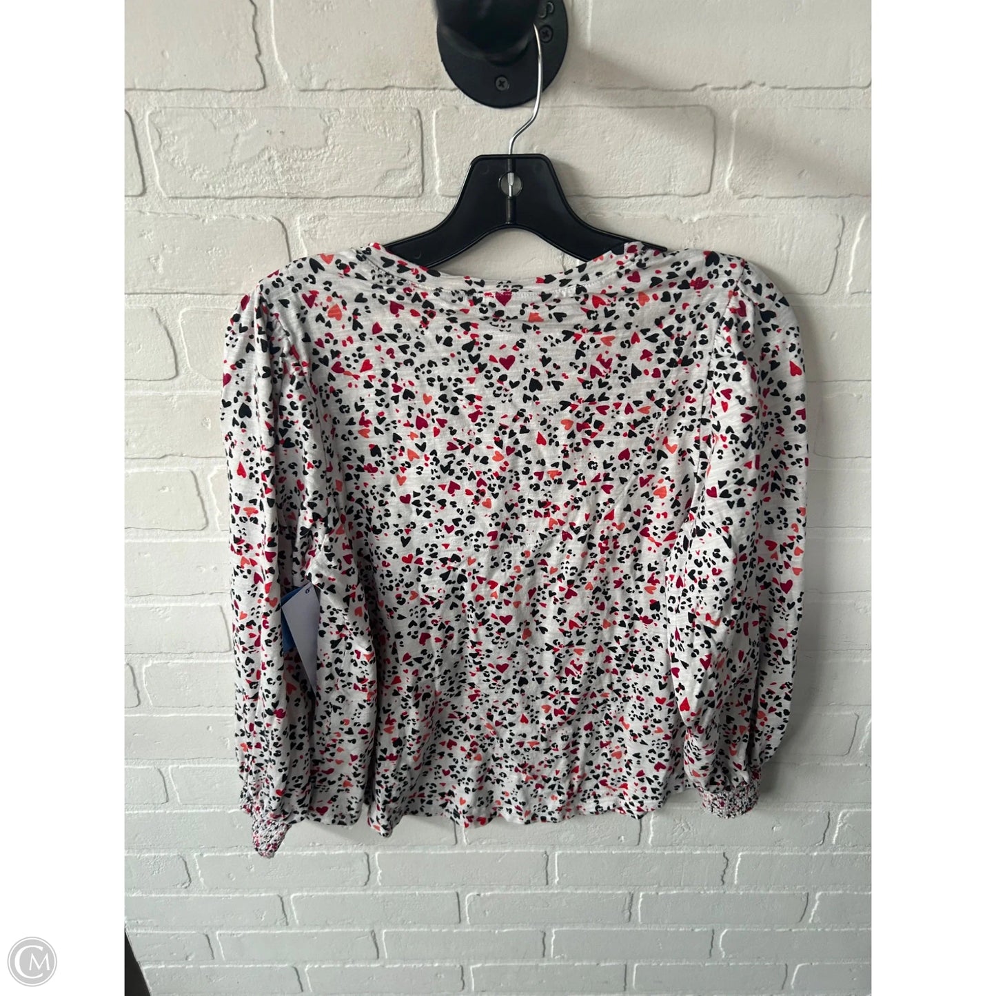 Top 3/4 Sleeve By Chicos In Black & Pink, Size: M