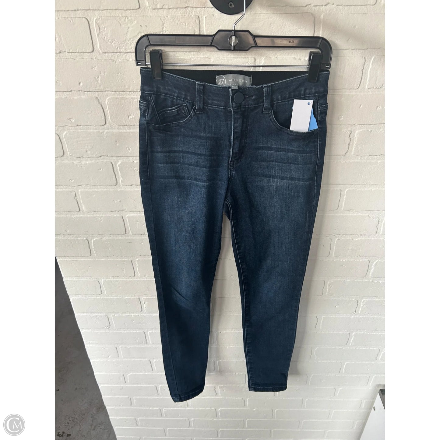 Jeans Skinny By Wit & Wisdom In Blue Denim, Size: 0