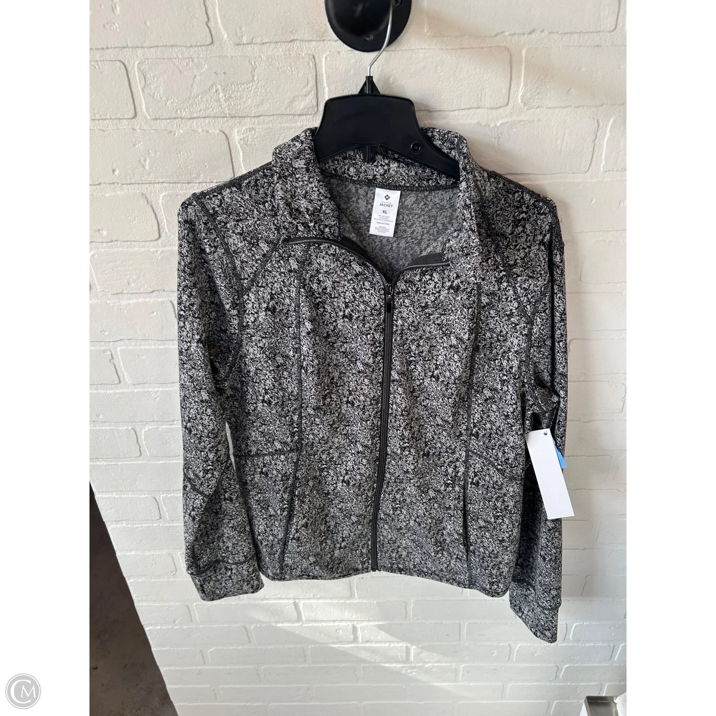 Athletic Jacket By Members Mark In Black & Grey, Size: Xl