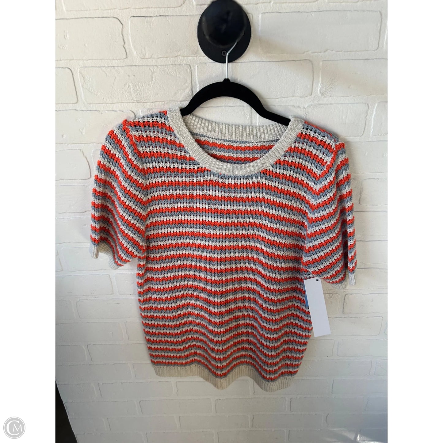 Sweater Short Sleeve By Cme In Blue & Orange, Size: L