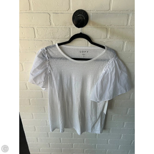 Top Short Sleeve By Loft In White, Size: L