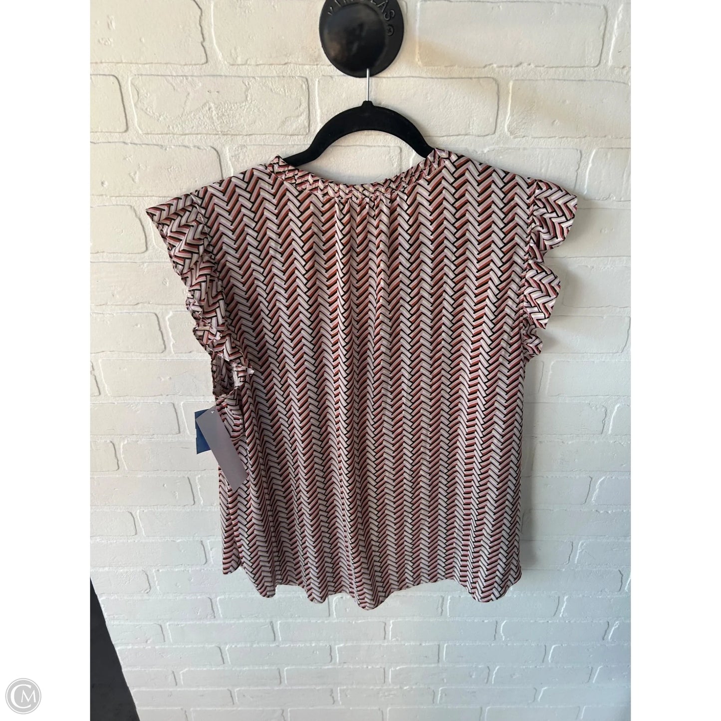Top Short Sleeve By Loft In Pink & Tan, Size: Xl