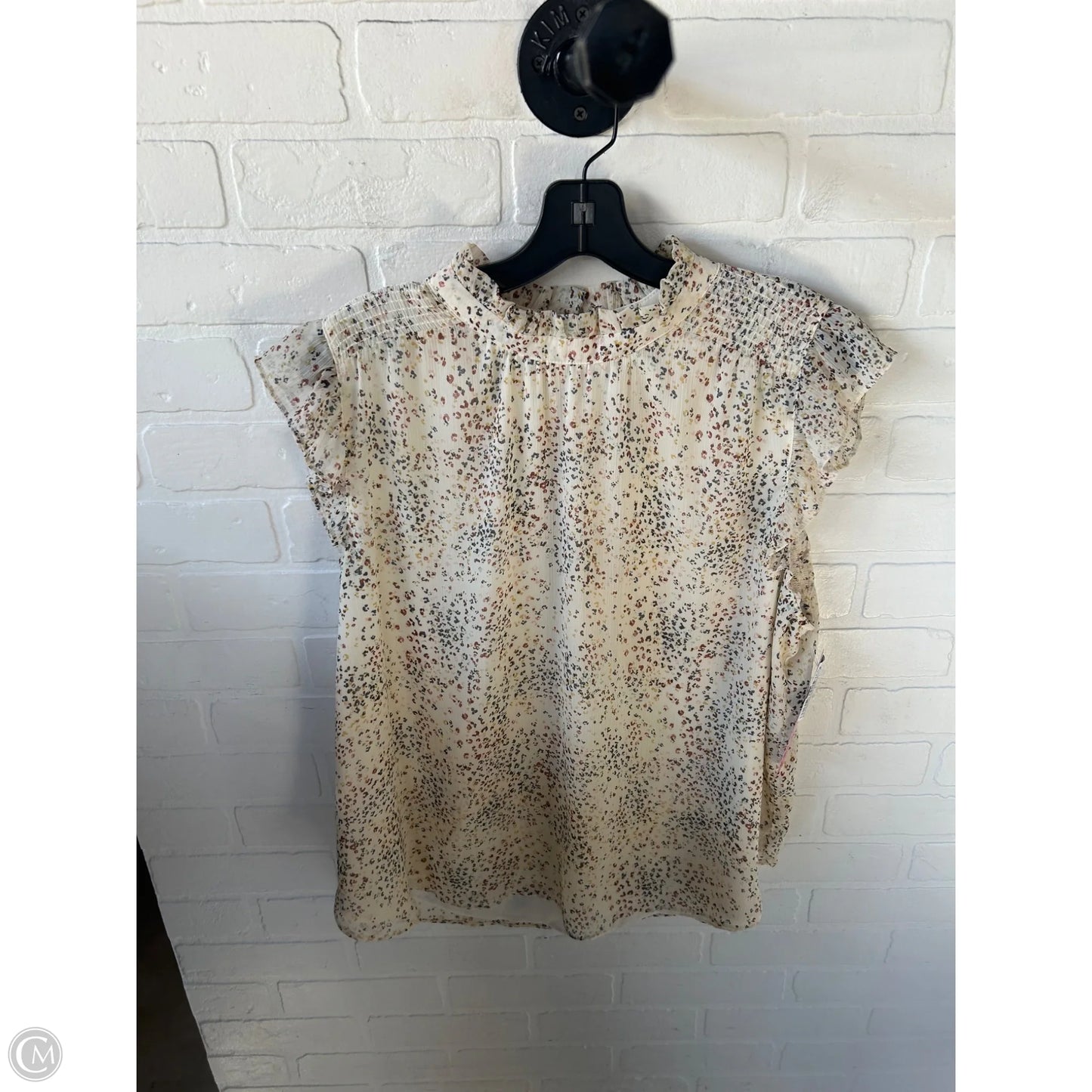Top Short Sleeve By Loft In Tan, Size: Xl