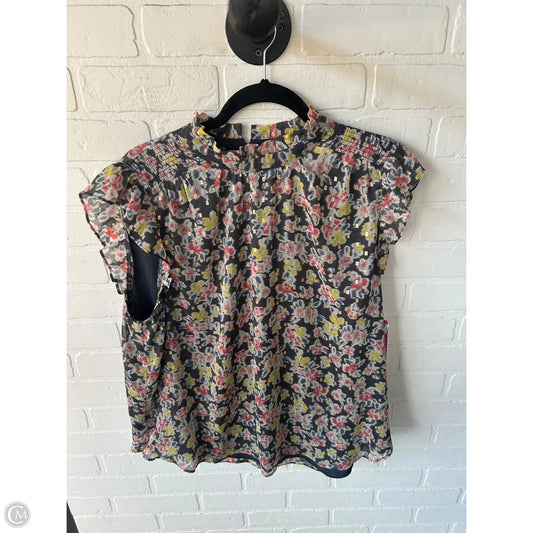 Top Short Sleeve By Loft In Grey & Yellow, Size: Xl