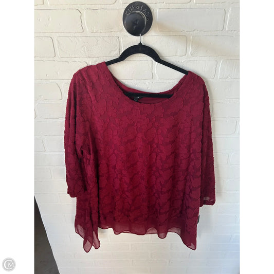 Top Long Sleeve By Simply Vera In Red, Size: Xxl