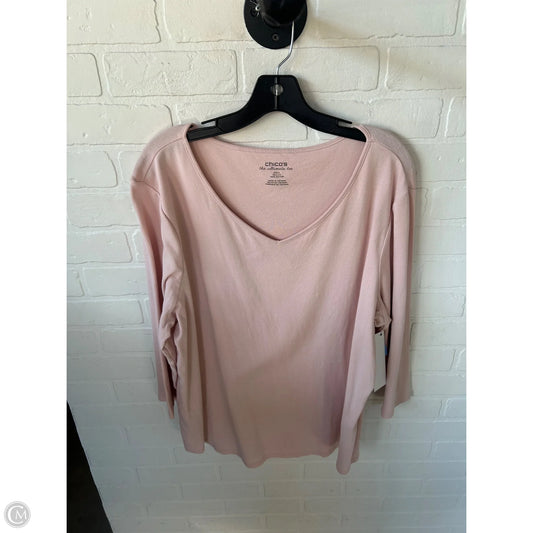 Top Long Sleeve Basic By Chicos In Pink, Size: Xxl