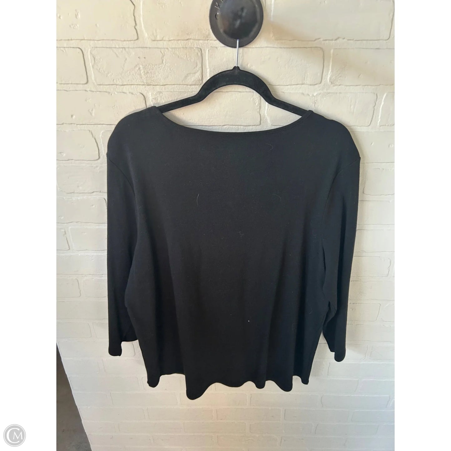 Top 3/4 Sleeve Basic By Chicos In Black, Size: Xxl