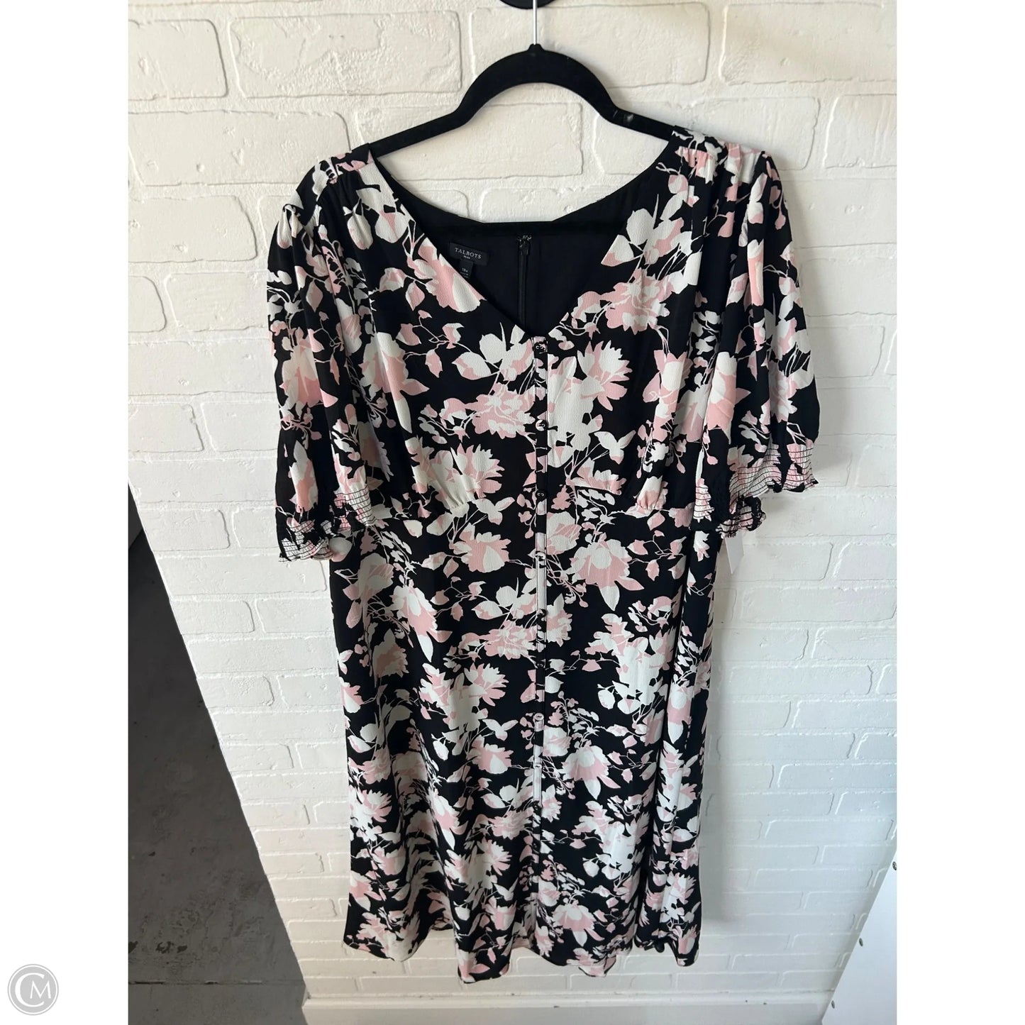 Dress Party Long By Talbots In Black & Pink, Size: 1x