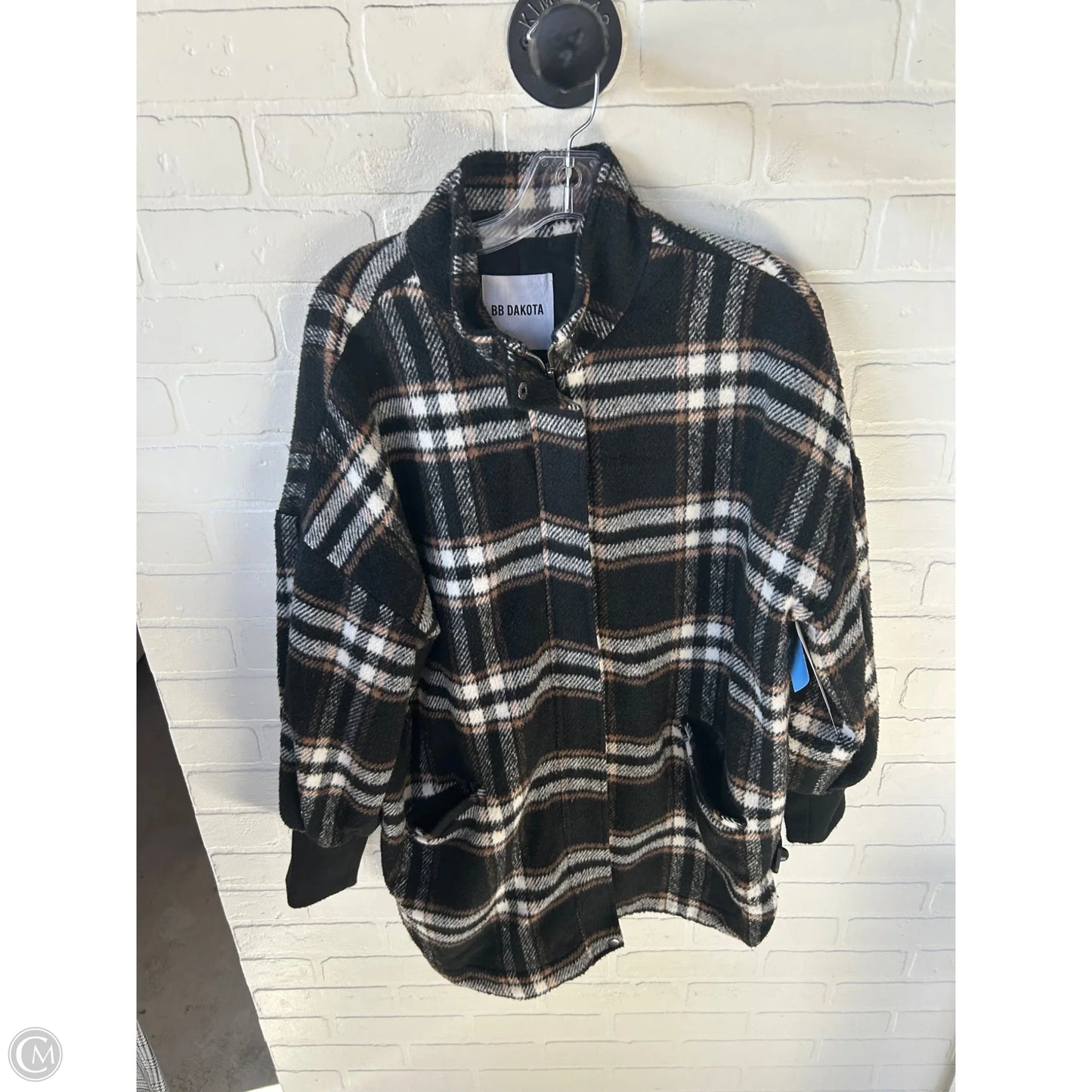 Jacket Shirt By Bb Dakota In Black & Brown, Size: L