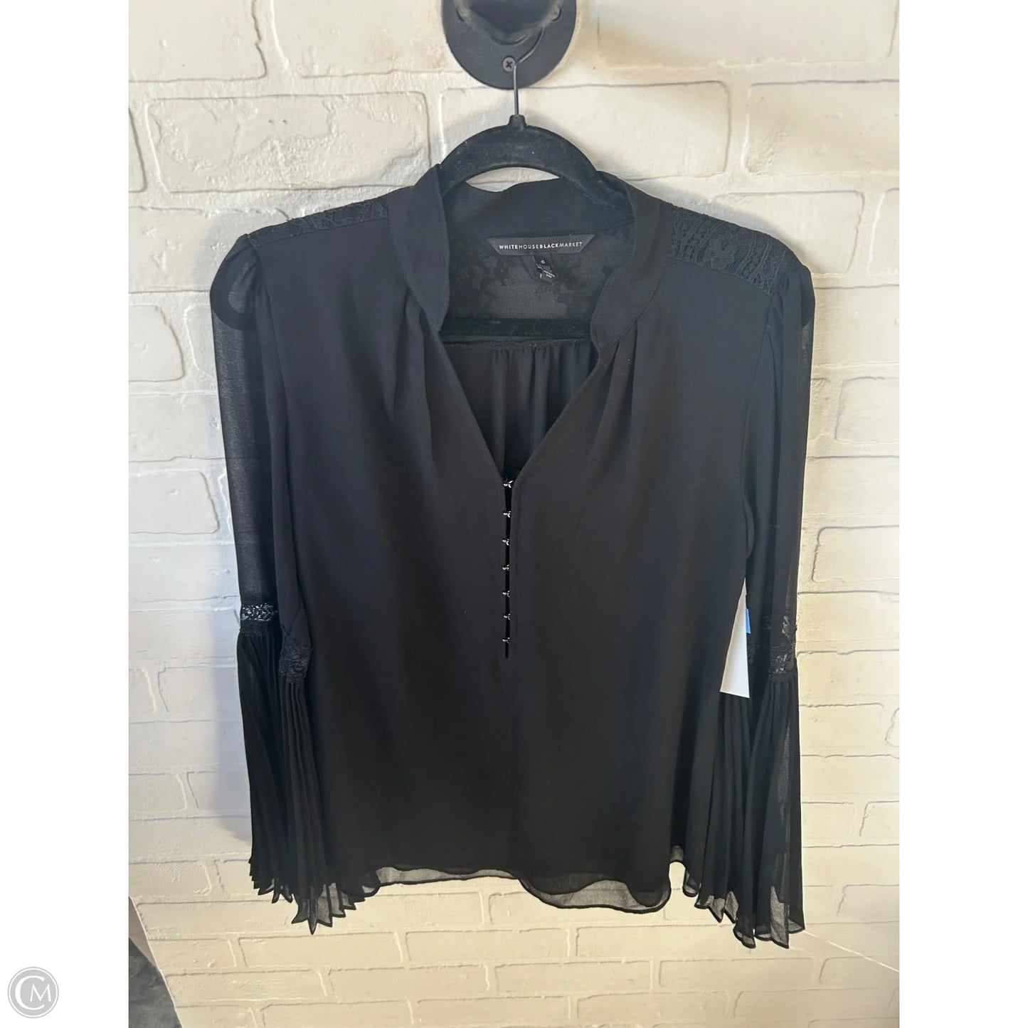 Top Long Sleeve By White House Black Market In Black, Size: S