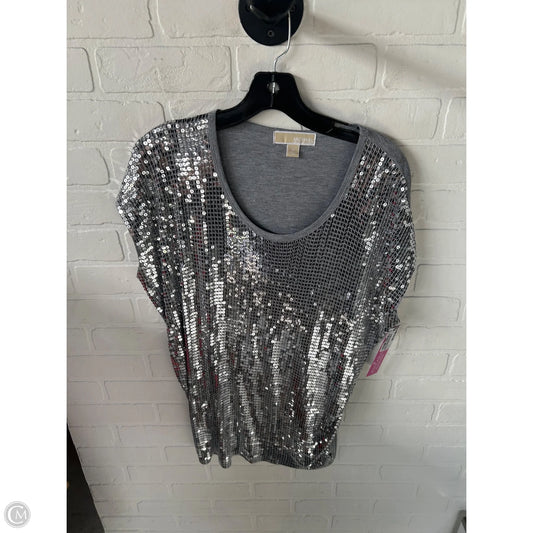 Top Short Sleeve By Michael By Michael Kors In Silver, Size: M