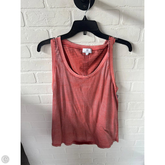 Top Sleeveless By Adriano Goldschmied In Black & Orange, Size: L