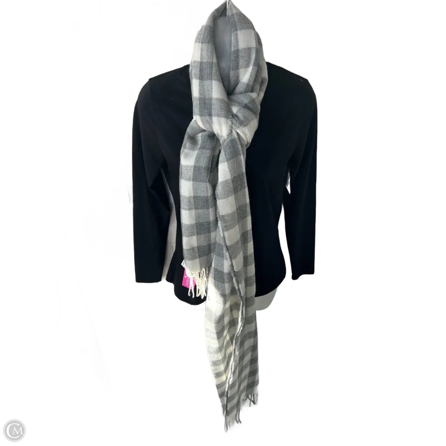 Scarf Winter By Eddie Bauer In Grey & White