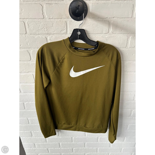 Athletic Top Long Sleeve Crewneck By Nike In Green, Size: S