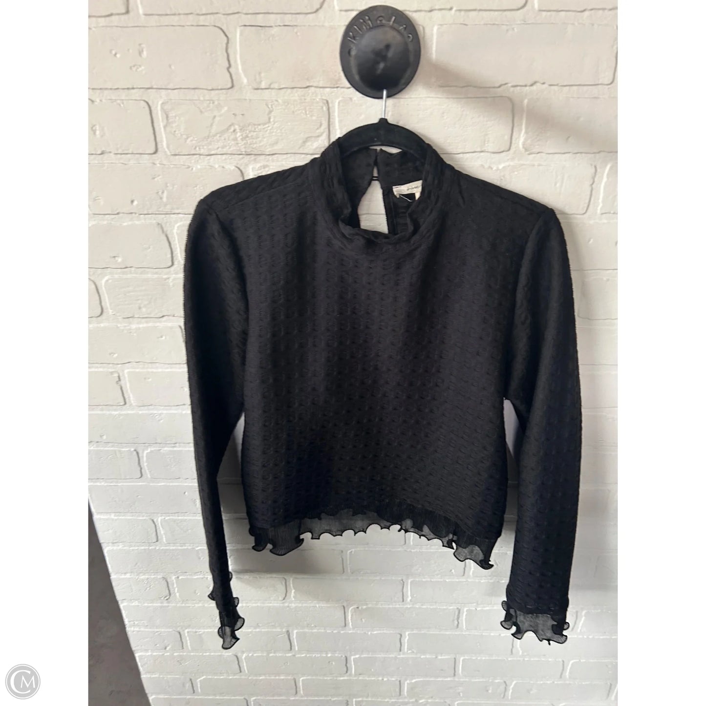 Top Long Sleeve By Blue Tassel In Black, Size: M