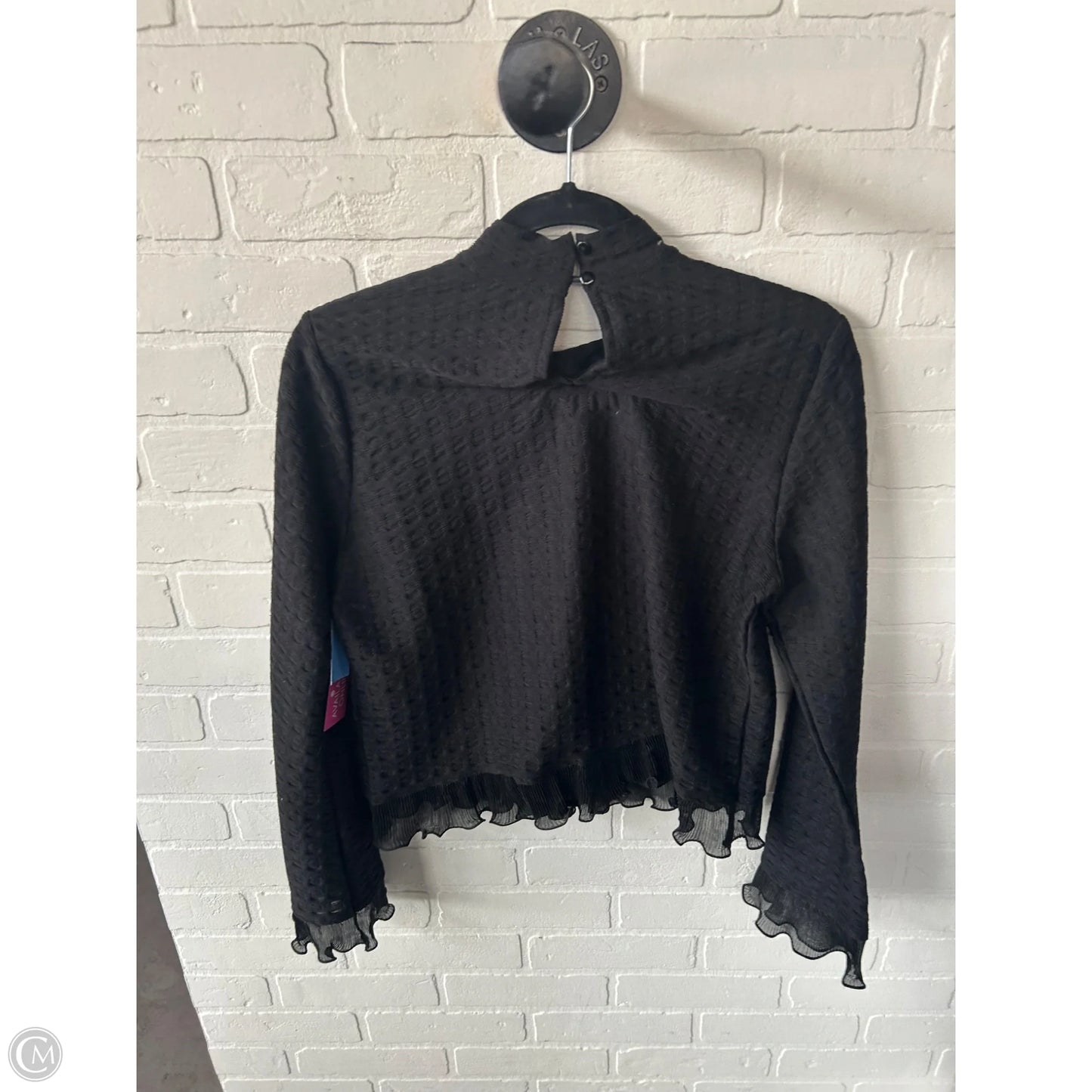 Top Long Sleeve By Blue Tassel In Black, Size: M