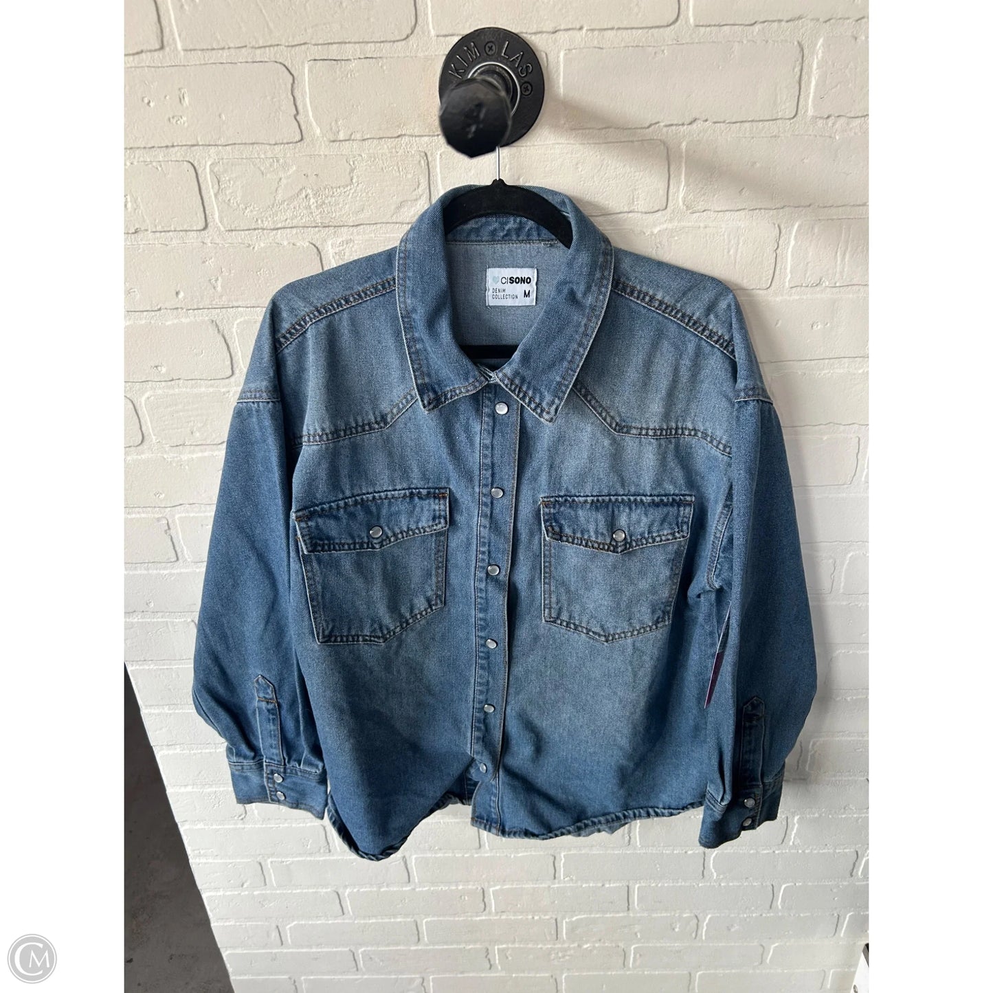 Jacket Denim By Ci Sono In Blue Denim, Size: M