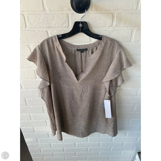 Top Short Sleeve By Adrianna Papell In Black & Brown, Size: 1x