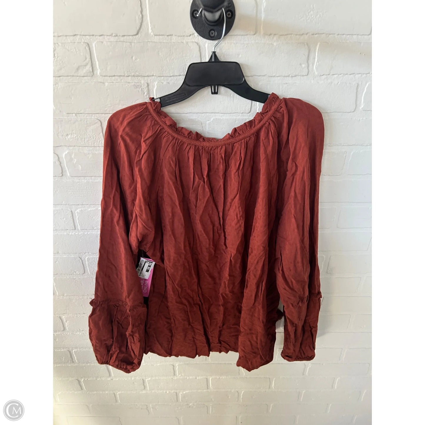 Top Long Sleeve By Knox Rose In Brown, Size: Xl
