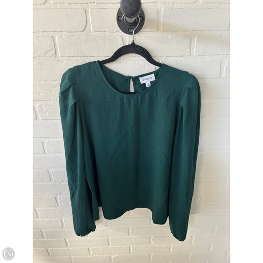 Top Long Sleeve By Evereve In Green, Size: L