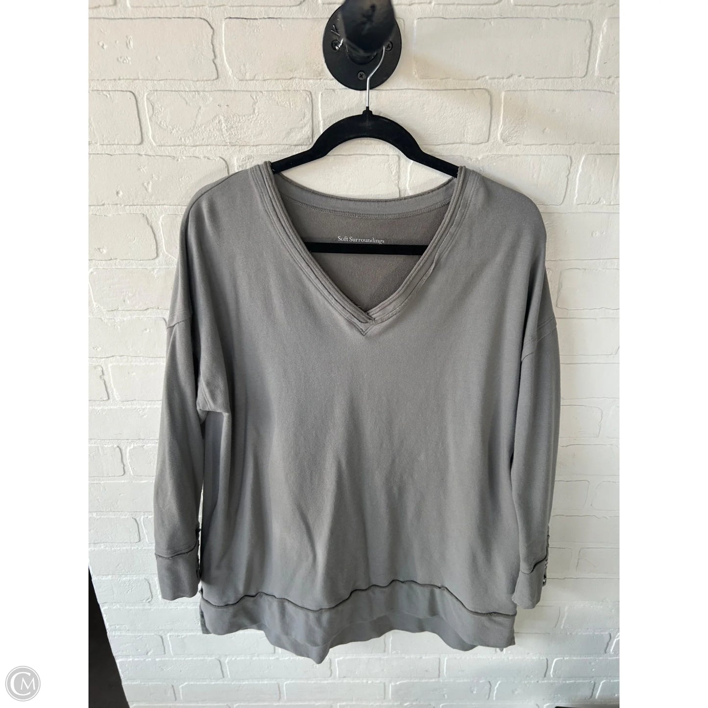 Top Long Sleeve By Soft Surroundings In Grey, Size: L