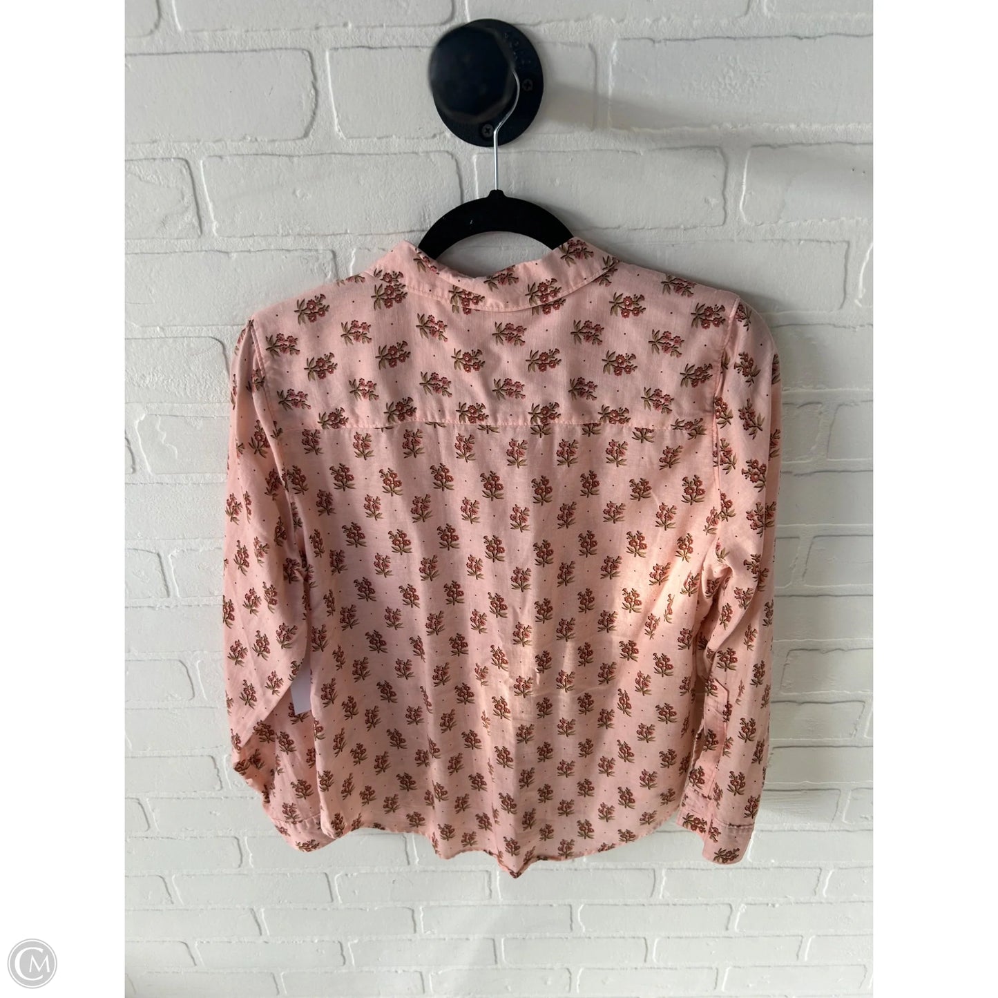 Top Long Sleeve By Spartina In Pink & Tan, Size: M