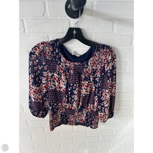 Top 3/4 Sleeve By Ember In Blue & Pink, Size: M
