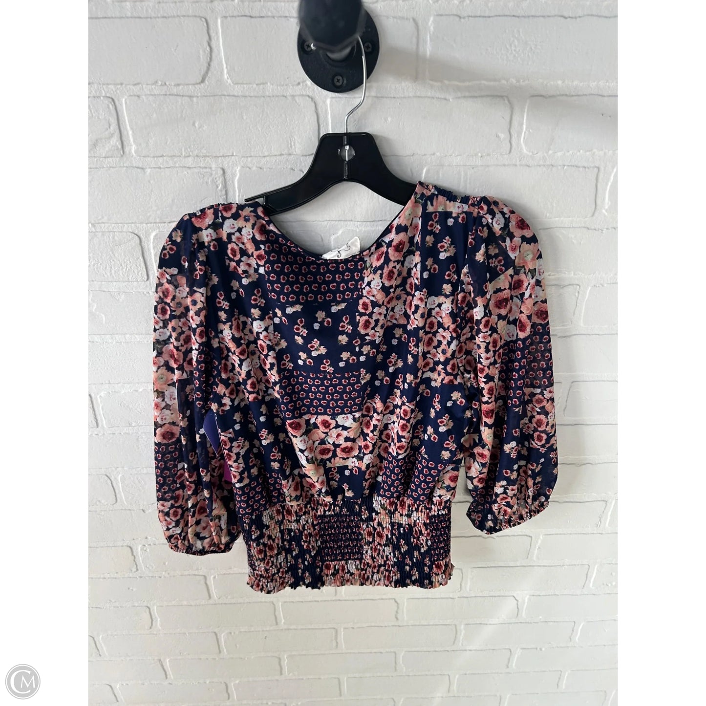 Top 3/4 Sleeve By Ember In Blue & Pink, Size: M