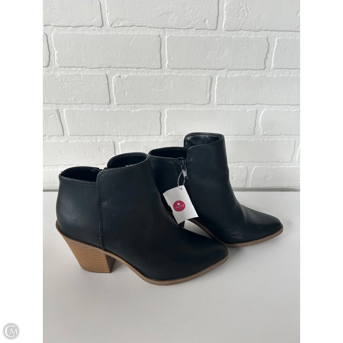 Boots Ankle Heels By Ana In Black, Size: 7