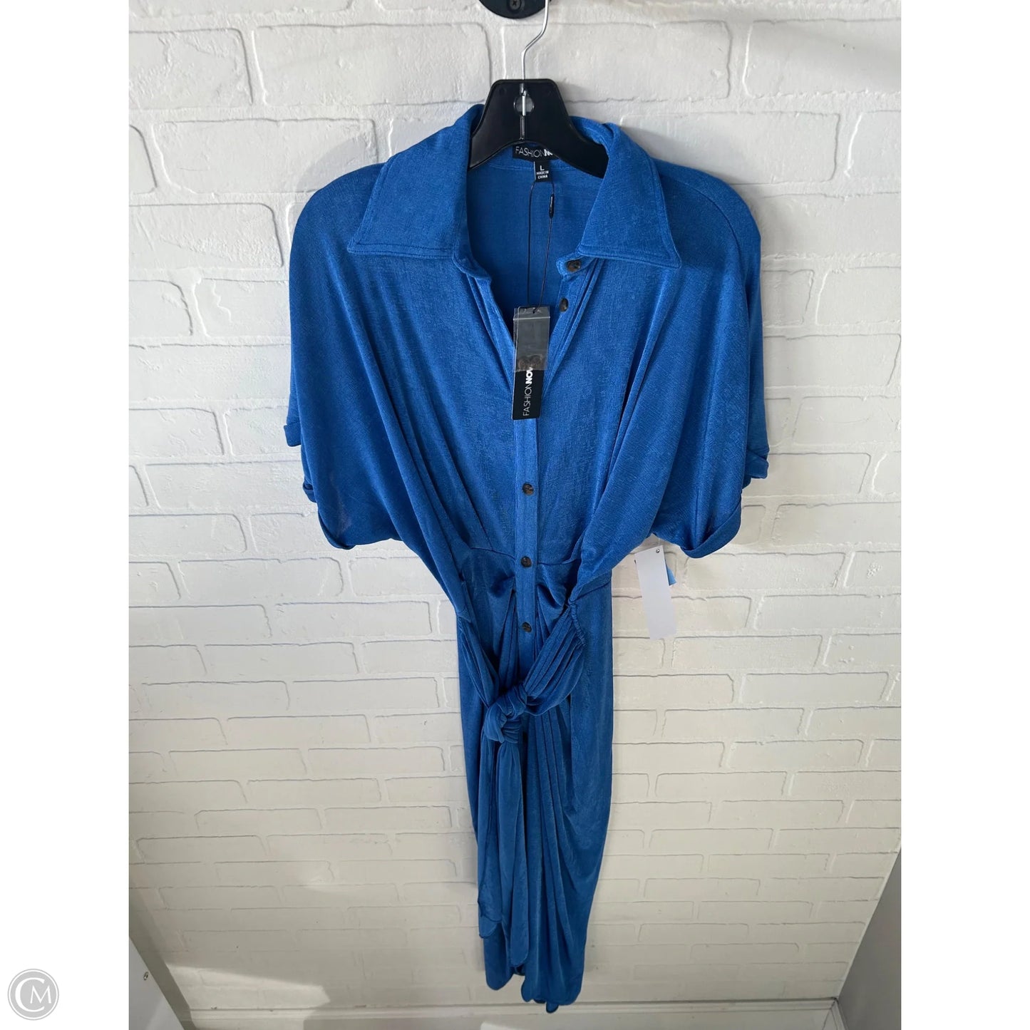 Dress Casual Midi By Fashion Nova In Blue, Size: L