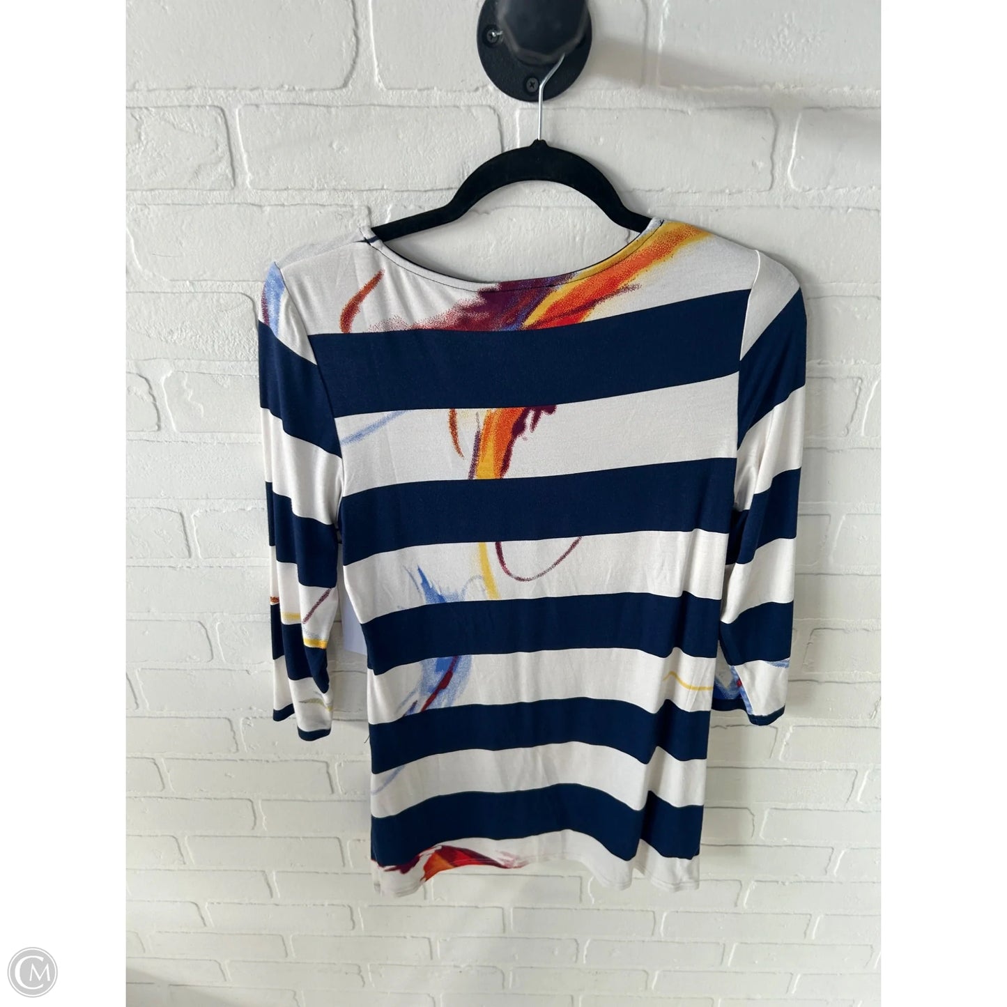 Top Long Sleeve By Clothes Mentor In Blue & White, Size: S