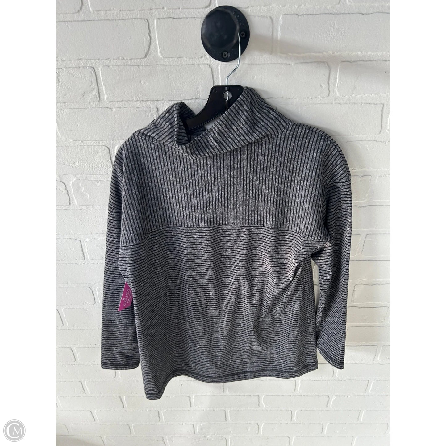 Top Long Sleeve By Talbots In Black & Grey, Size: S