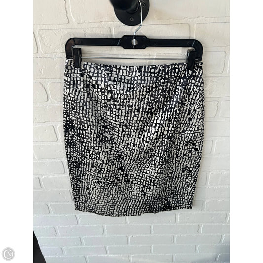 Skirt Mini & Short By Ann Taylor In Grey & White, Size: 4