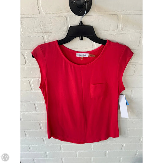 Top Short Sleeve By Calvin Klein In Pink, Size: Xs