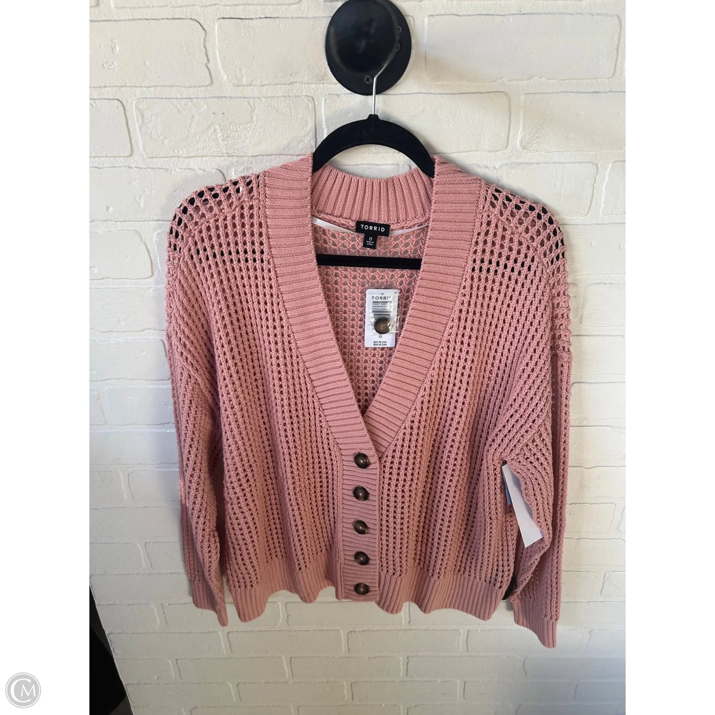 Sweater Cardigan By Torrid In Pink, Size: L