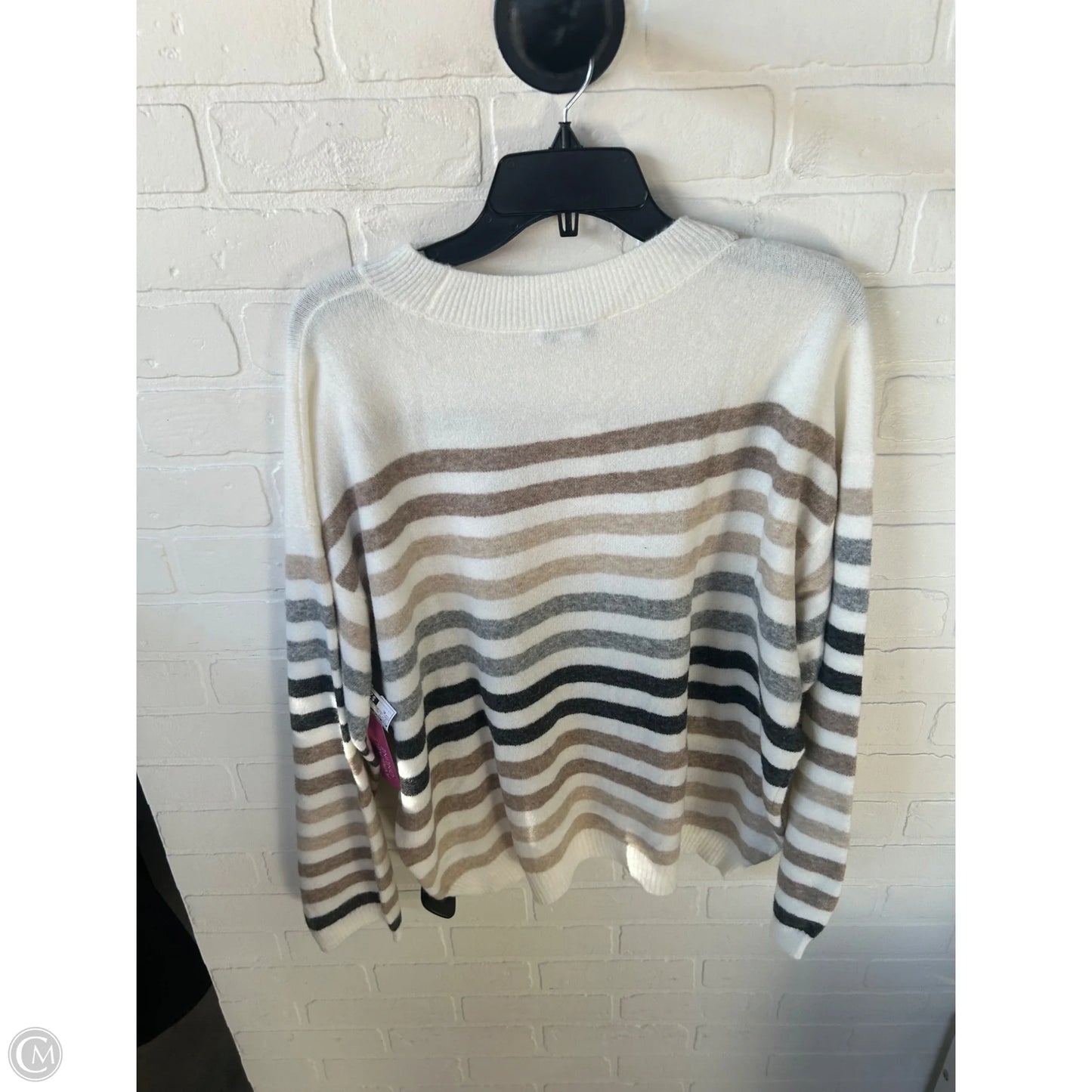 Sweater By Ann Taylor In Cream & Grey, Size: Xl